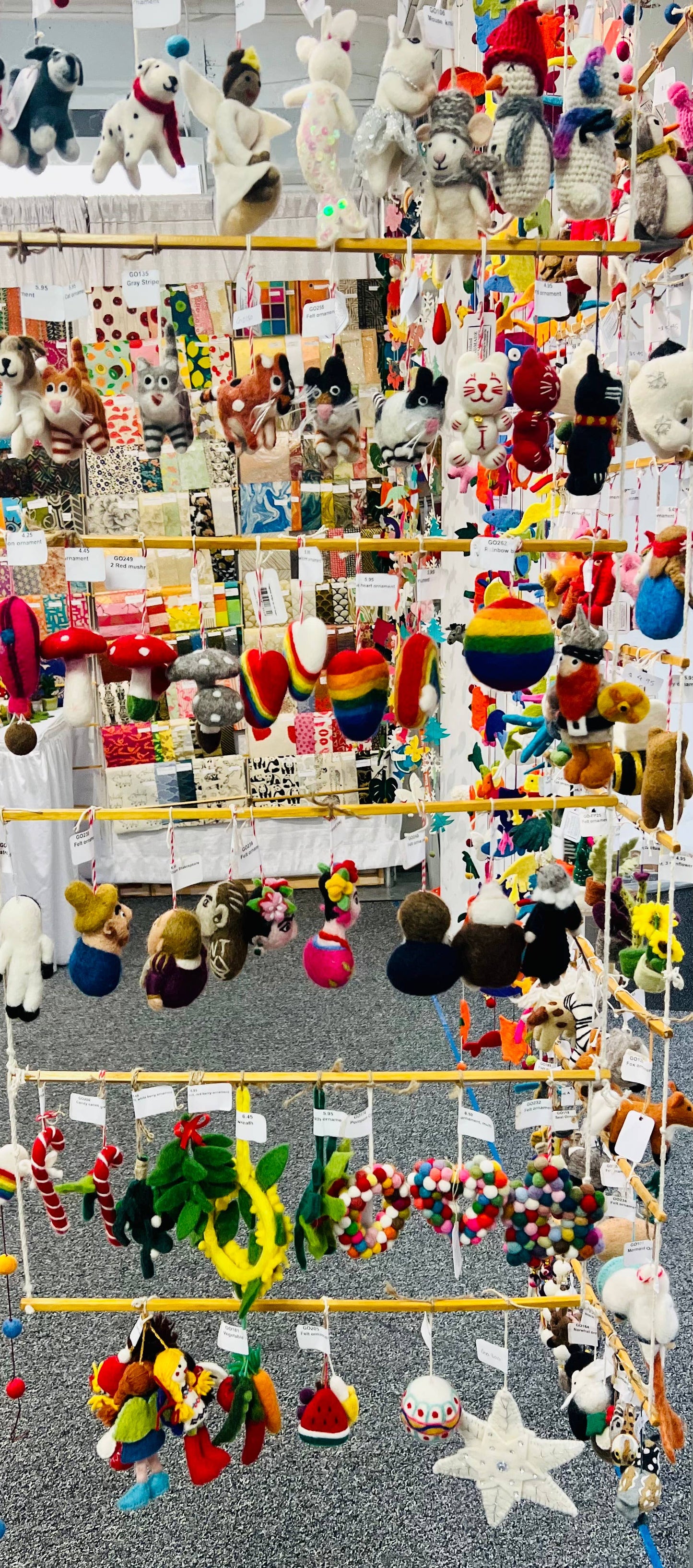 Felt ornament, mouse & mice ropeway