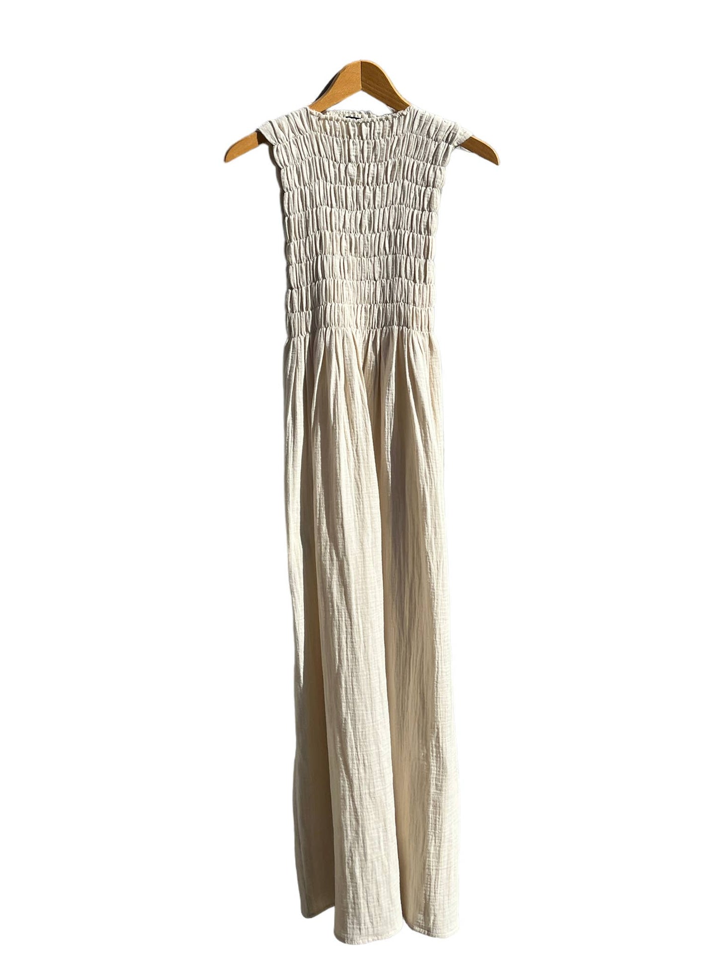 735 ALBER Gathered dress in organic cotton muslin