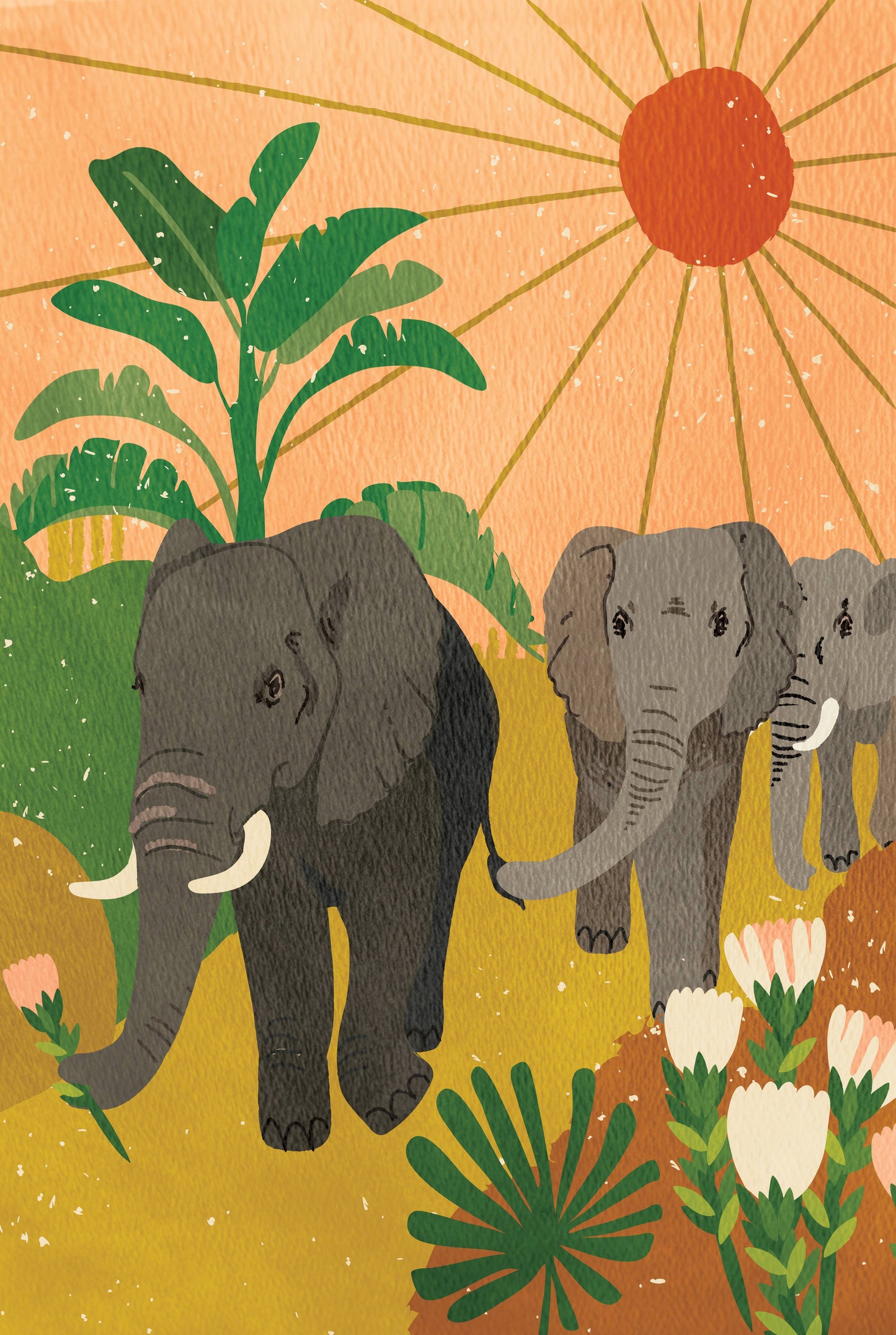 Elephant Family Paint-by-Number Kit for Kids