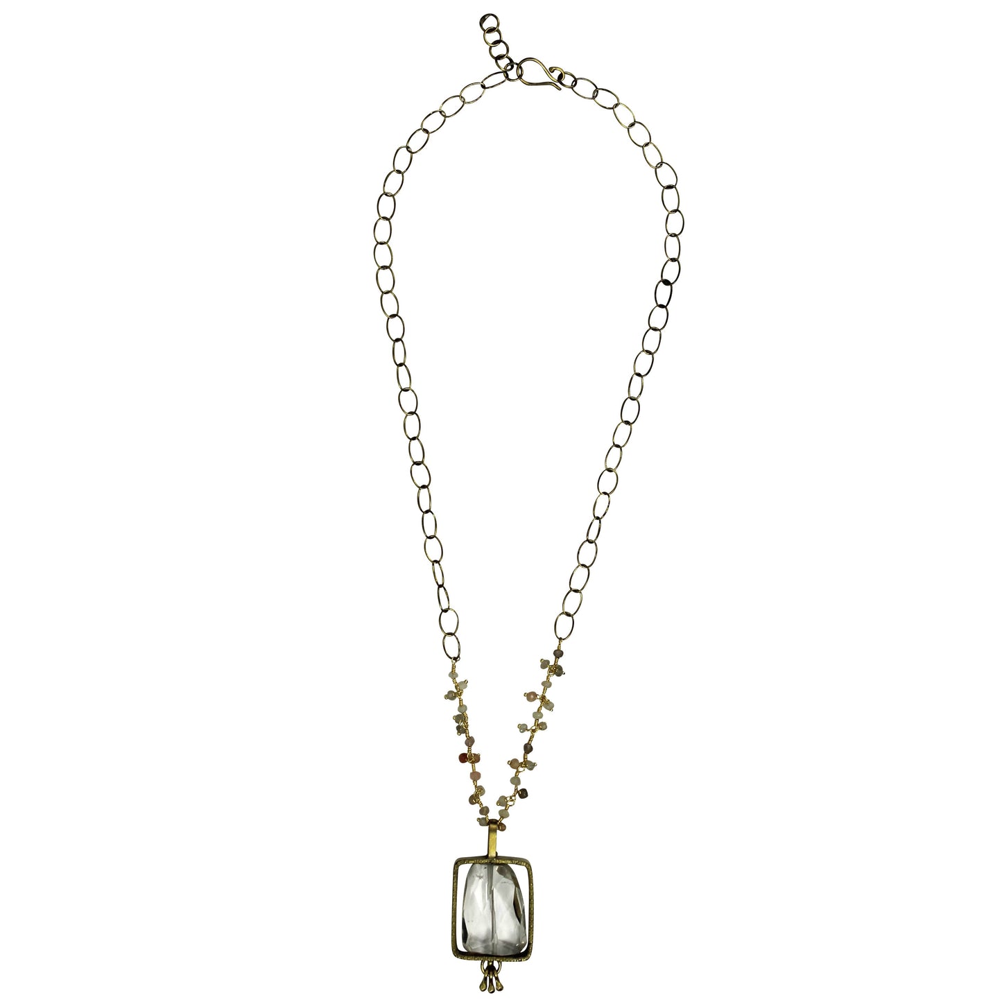 Necklace, Brass, Crystal