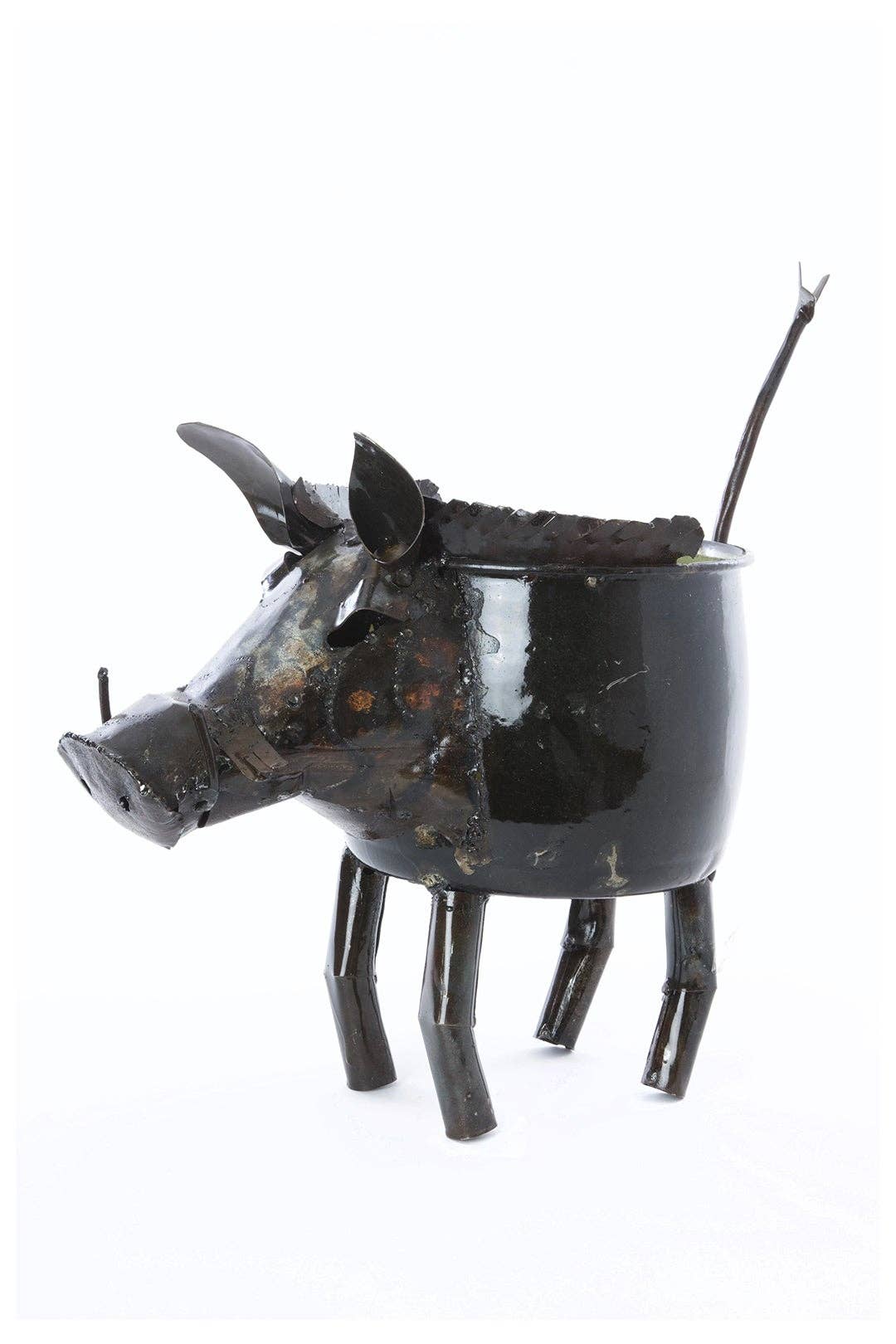 Recycled Cook Pot Wart Hog Planters