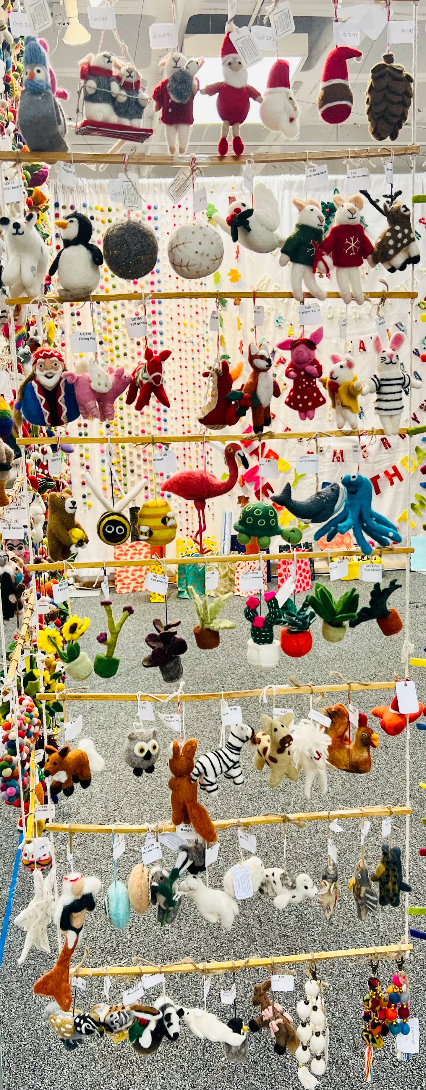 Felt ornament, mouse & mice ropeway