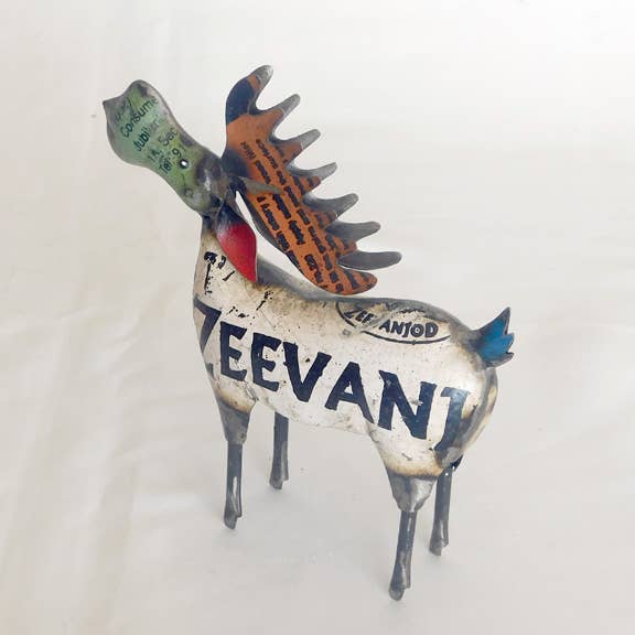 Small Moose Recycled Metal Animals