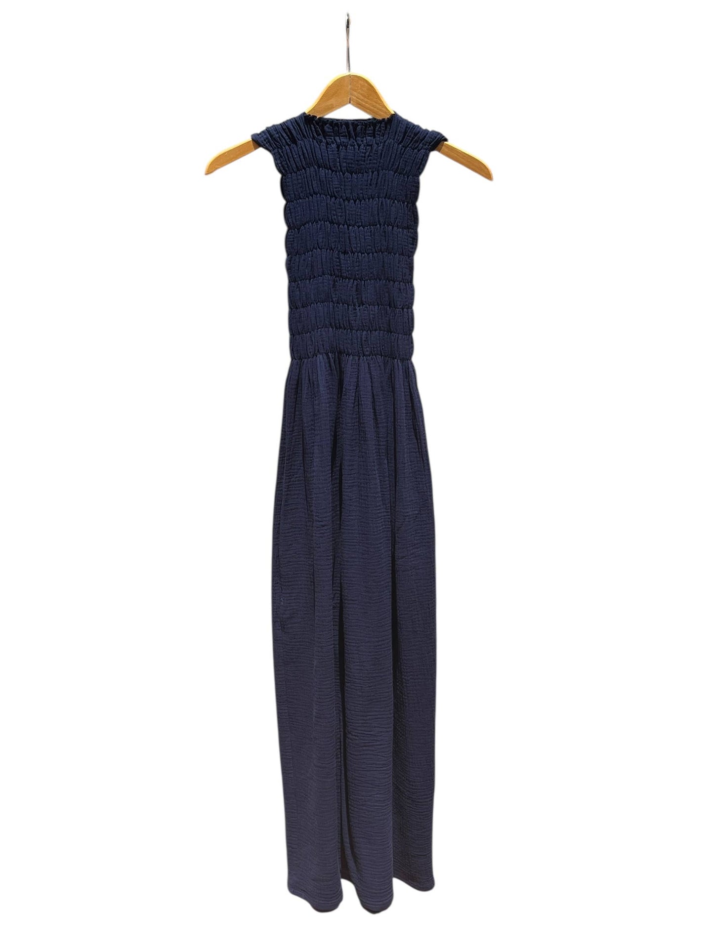 735 ALBER Gathered dress in organic cotton muslin