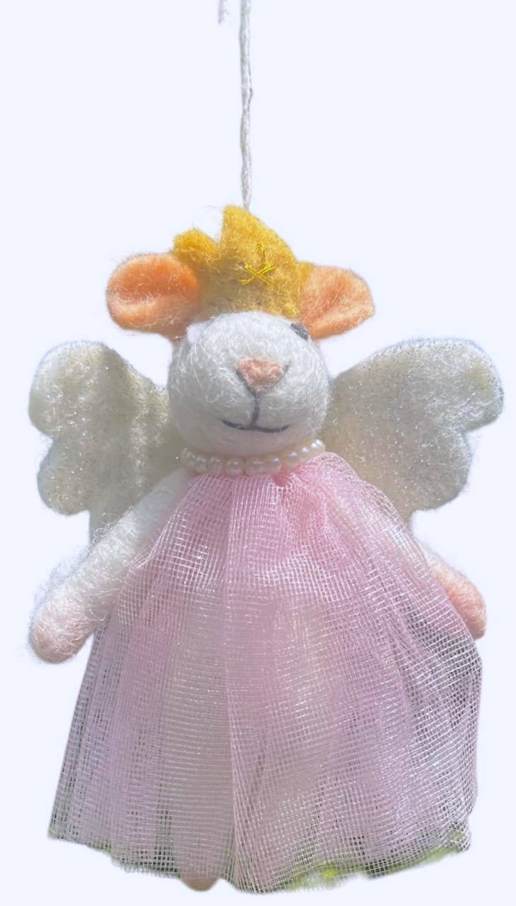 Felt ornament, mice fairy dress