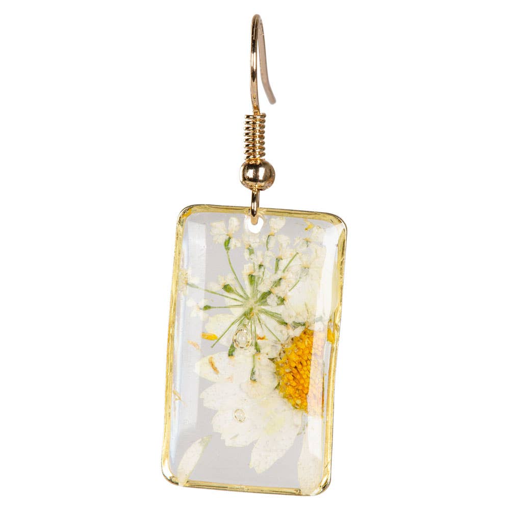 DRIED SUNFLOWER RECANGLE EARRINGS Heidi