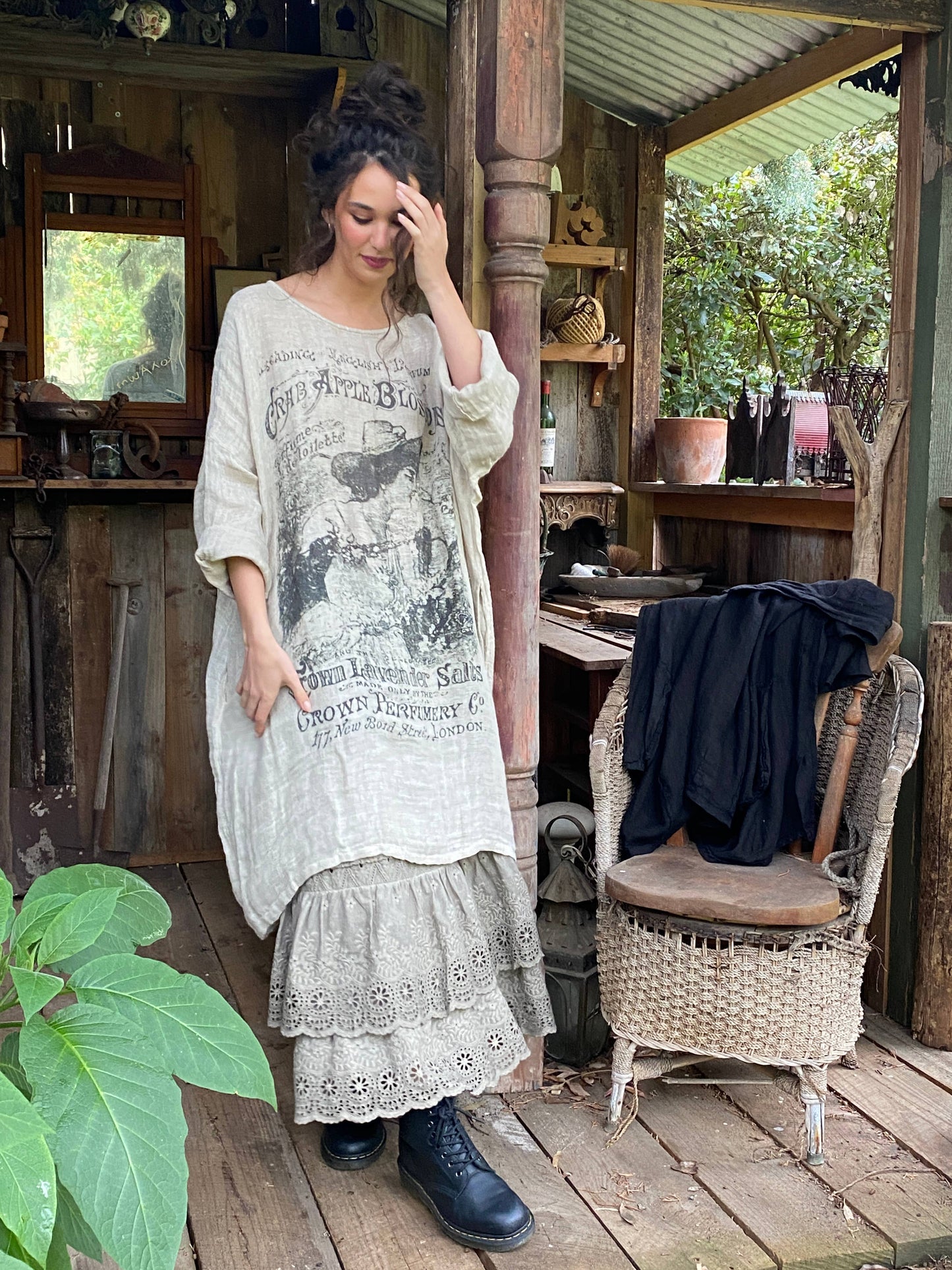 WOMEN'S - Secret Garden Linen Gauze dress.