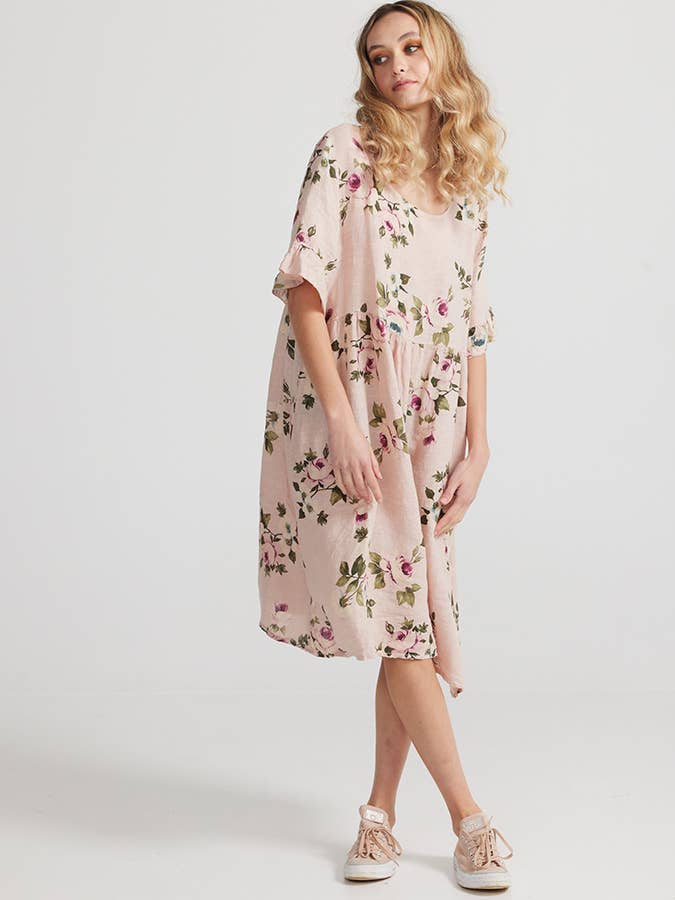 WOMEN'S - AUDREY FLORAL LINEN DRESS