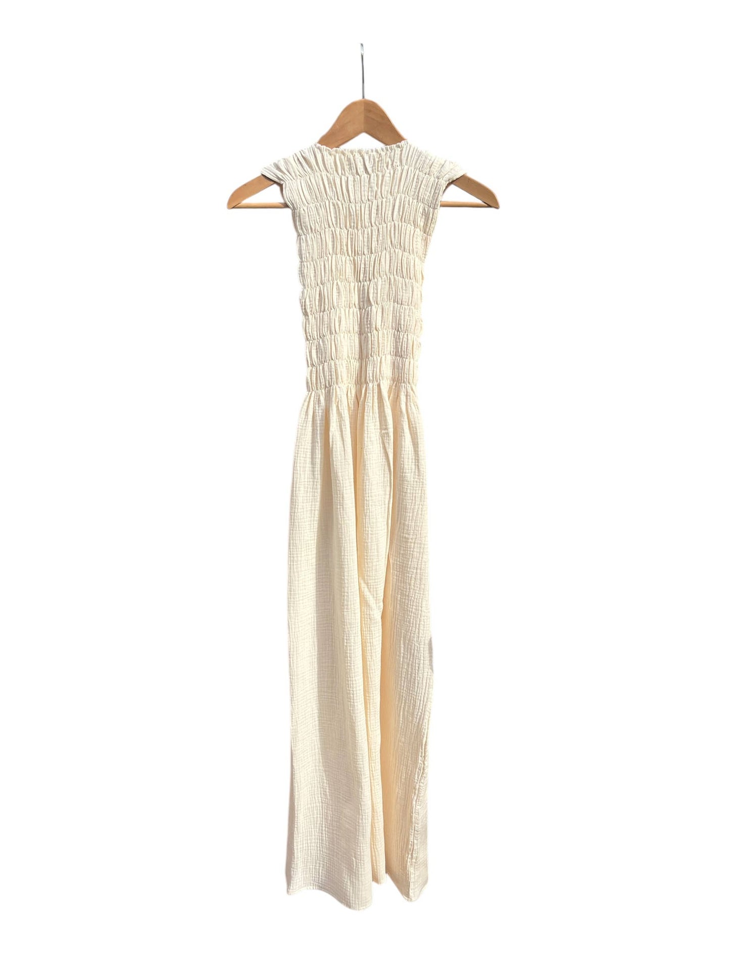 735 ALBER Gathered dress in organic cotton muslin
