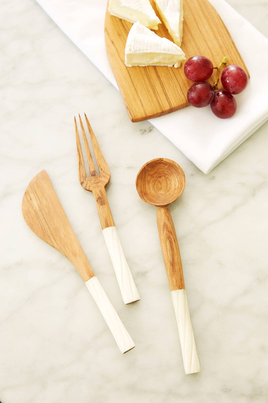 Wild Olive Wood Set of 3 Serving Utensils