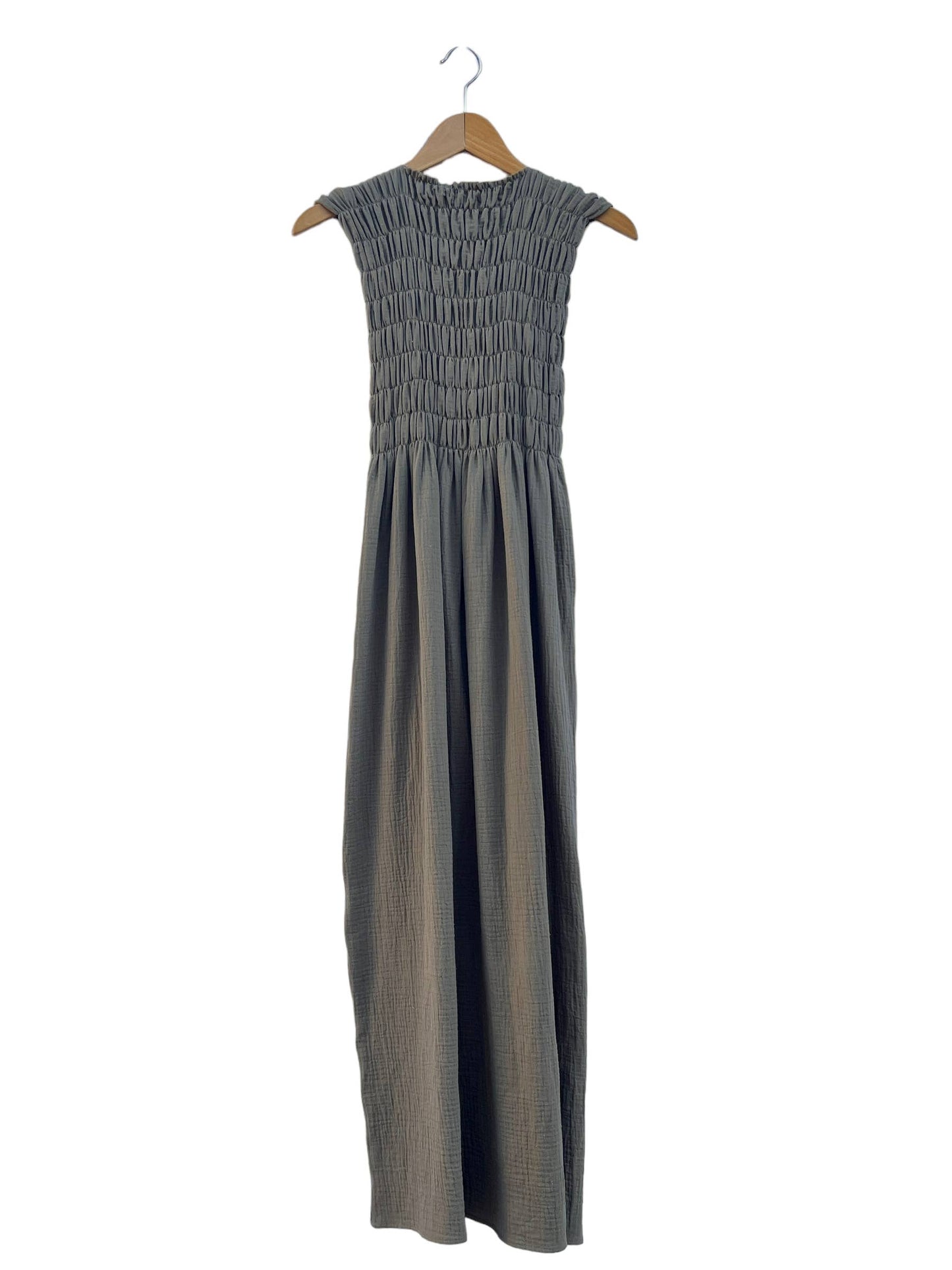 735 ALBER Gathered dress in organic cotton muslin
