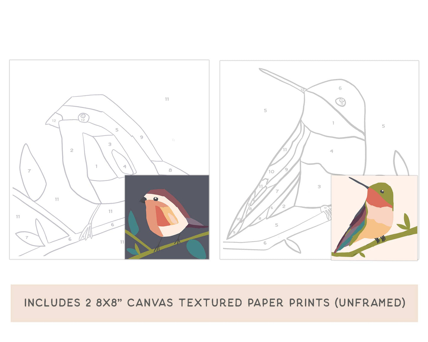 Zen Balance with Birds Meditative Art Paint by Number Kit