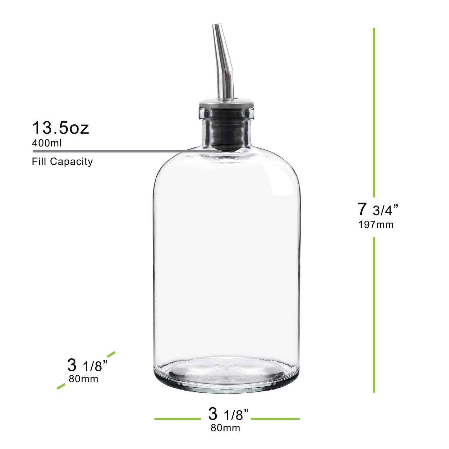 Apothecary 14Oz Recycled Glass Oil/Vinegar Bottle W/ Spout