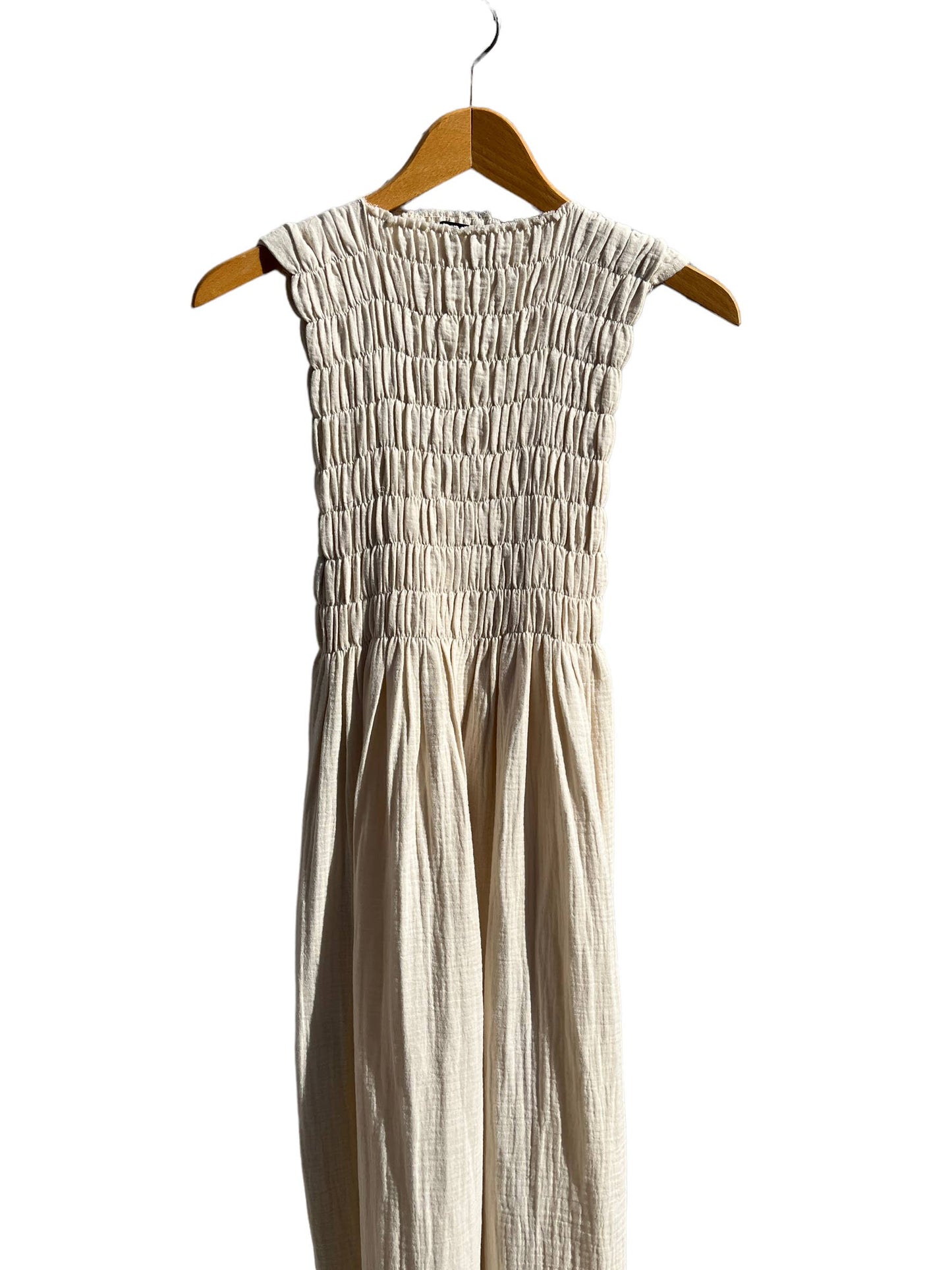 735 ALBER Gathered dress in organic cotton muslin