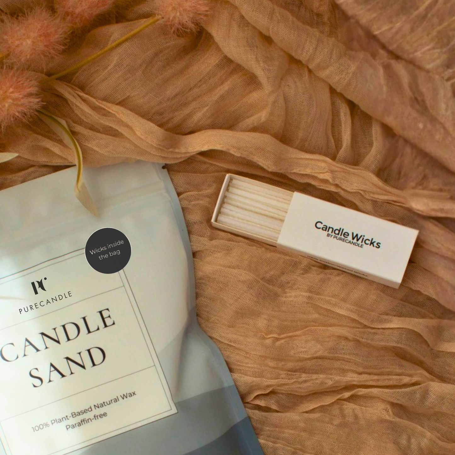 Sky Blue candle sand with wicks