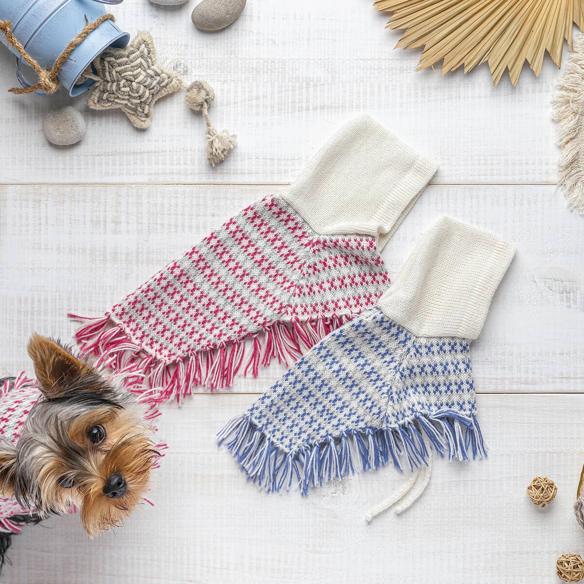 Sofia Light Blue Alpaca Dog Poncho