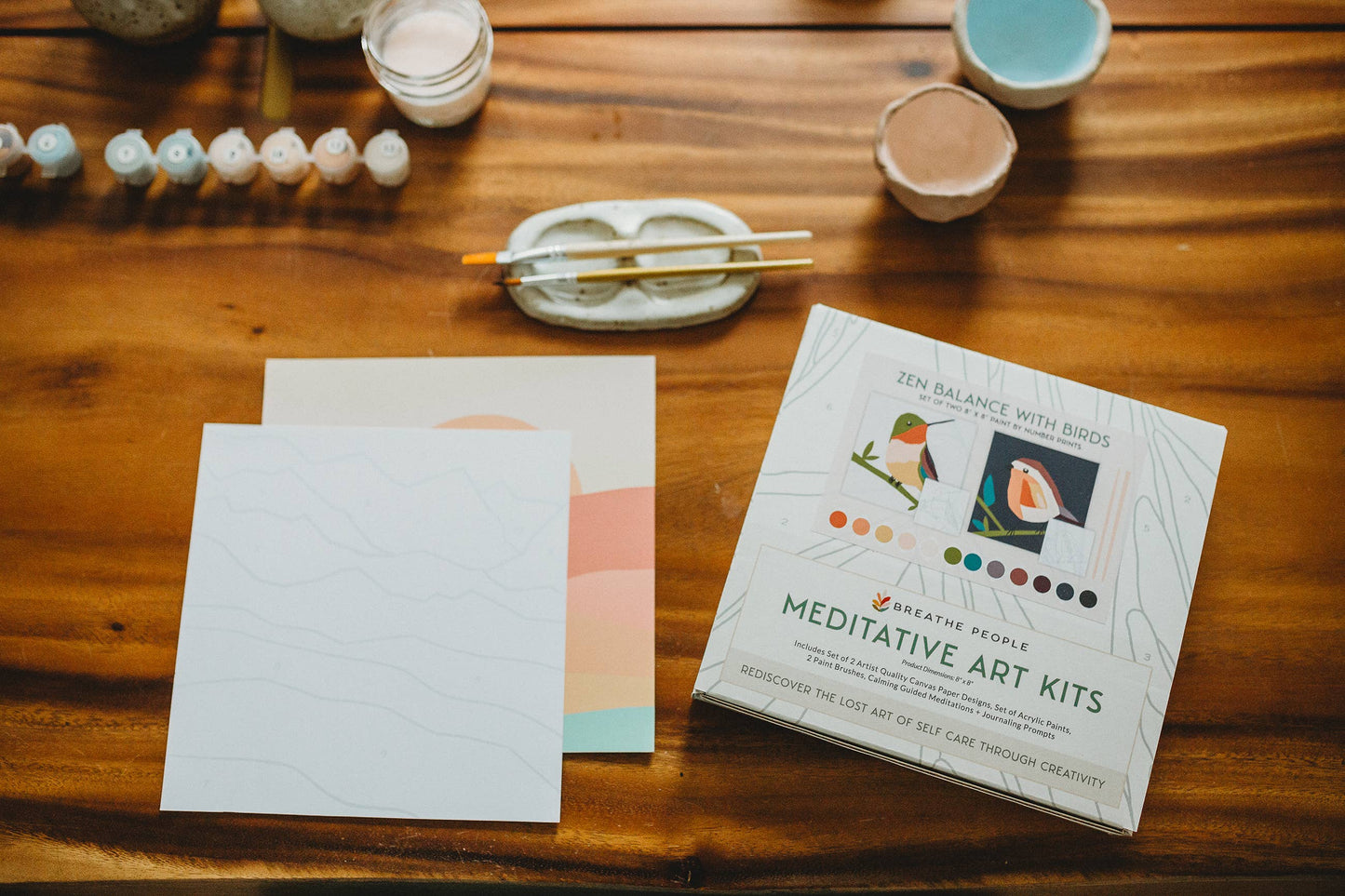 Zen Balance with Birds Meditative Art Paint by Number Kit