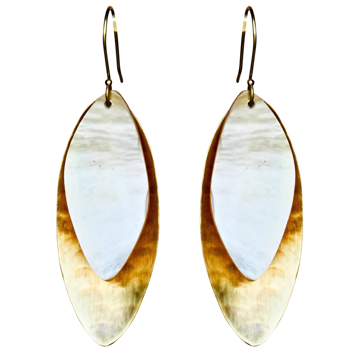 Dona Earring, Brass, Mother of Pearl - Light