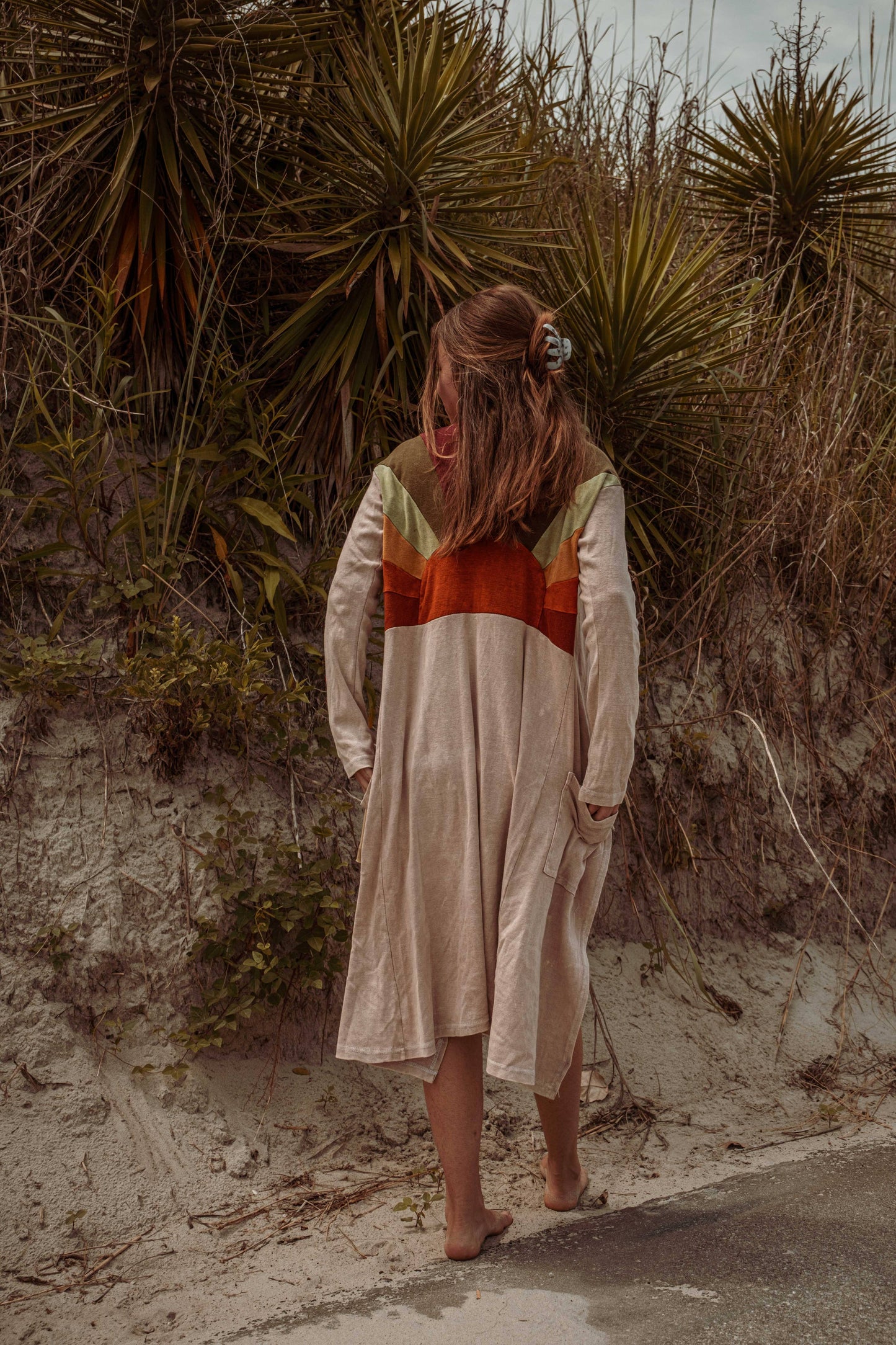 Sun Ray Cardigan, Cotton Earthy Hippie Boho Style Duster