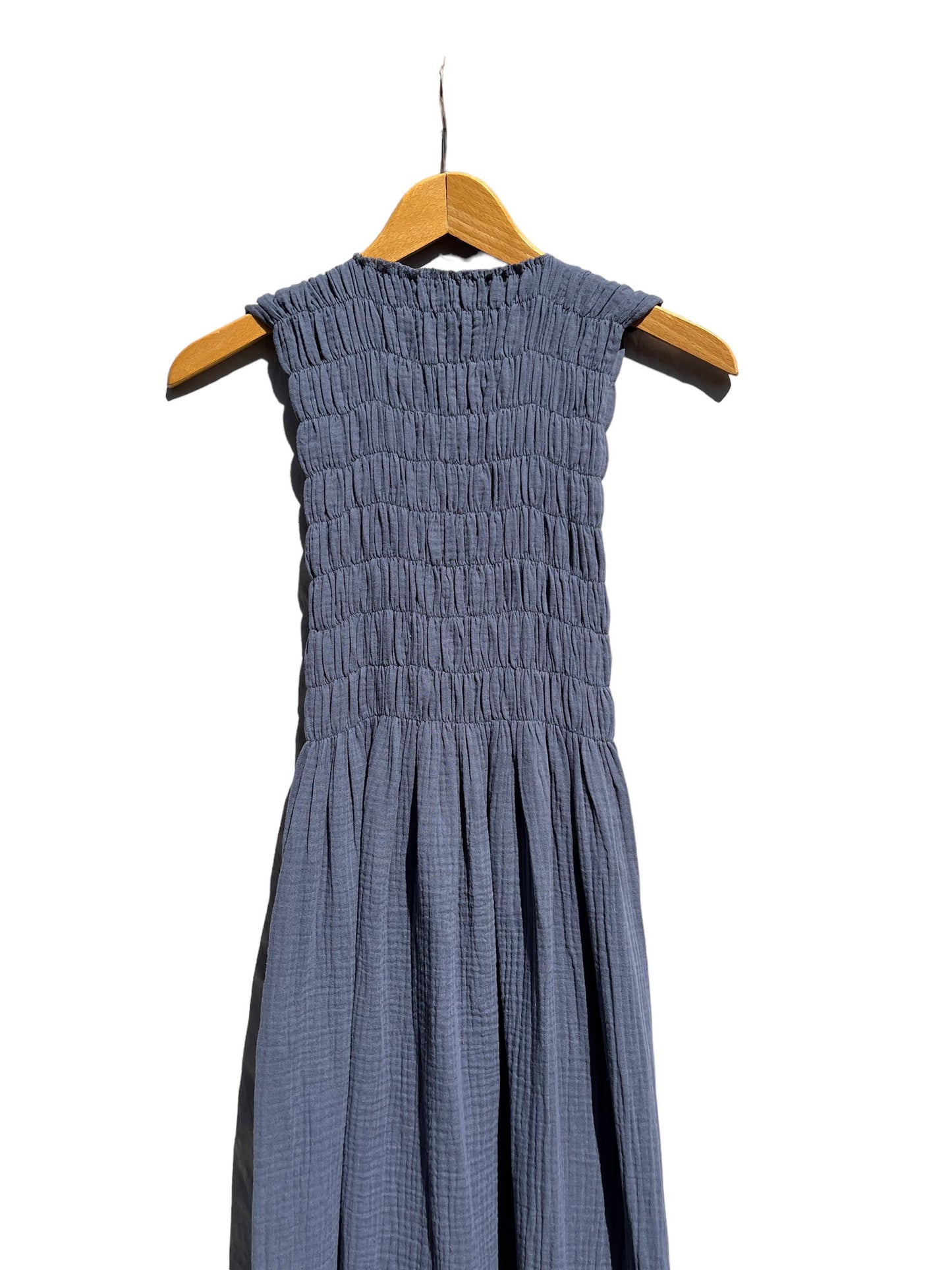 735 ALBER Gathered dress in organic cotton muslin