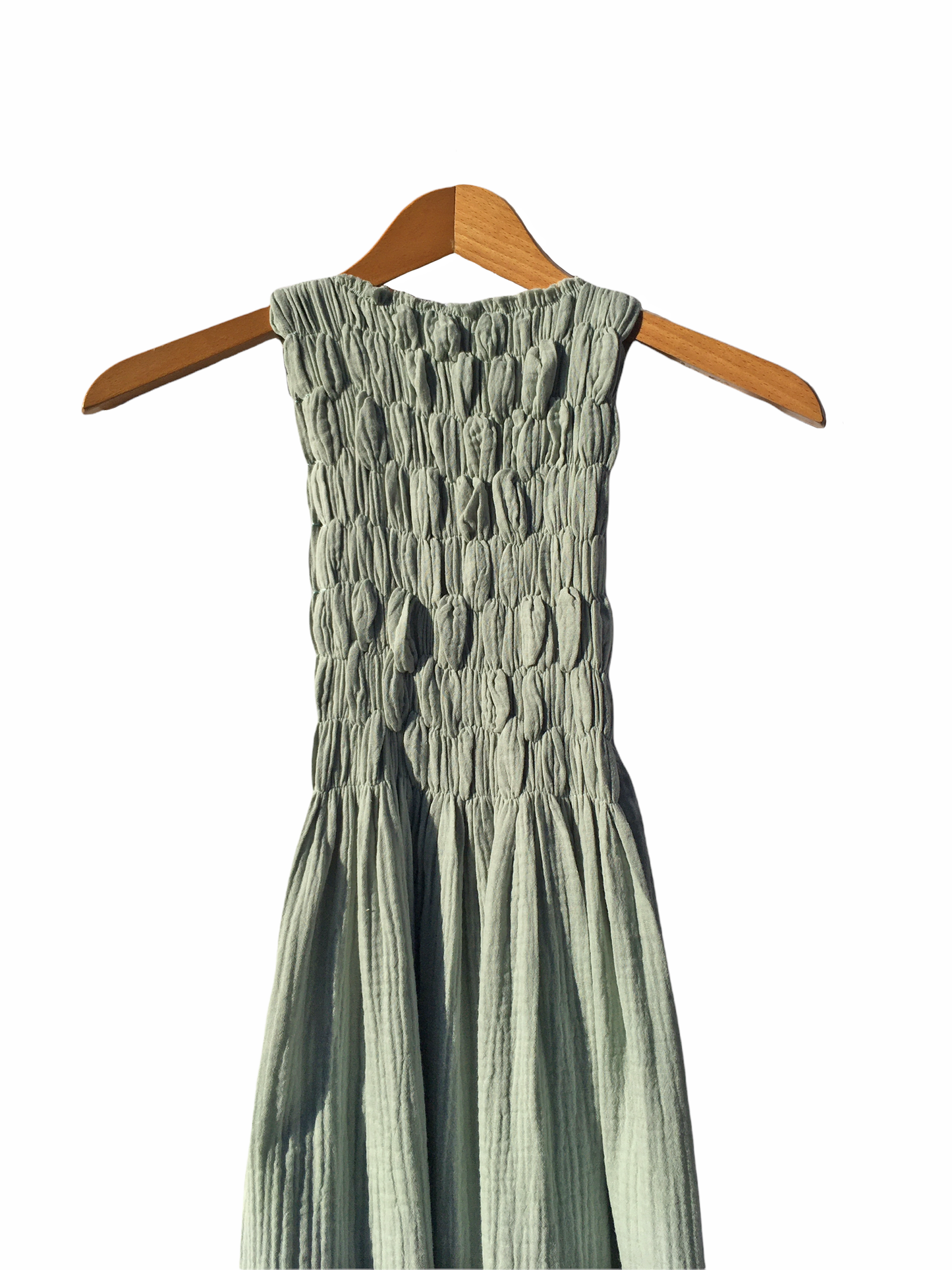 735 ALBER Gathered dress in organic cotton muslin