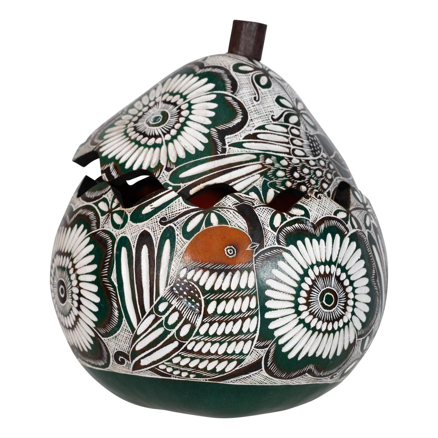 Lace Birds - Medium Gourd Box - - Jewelry Gift Box