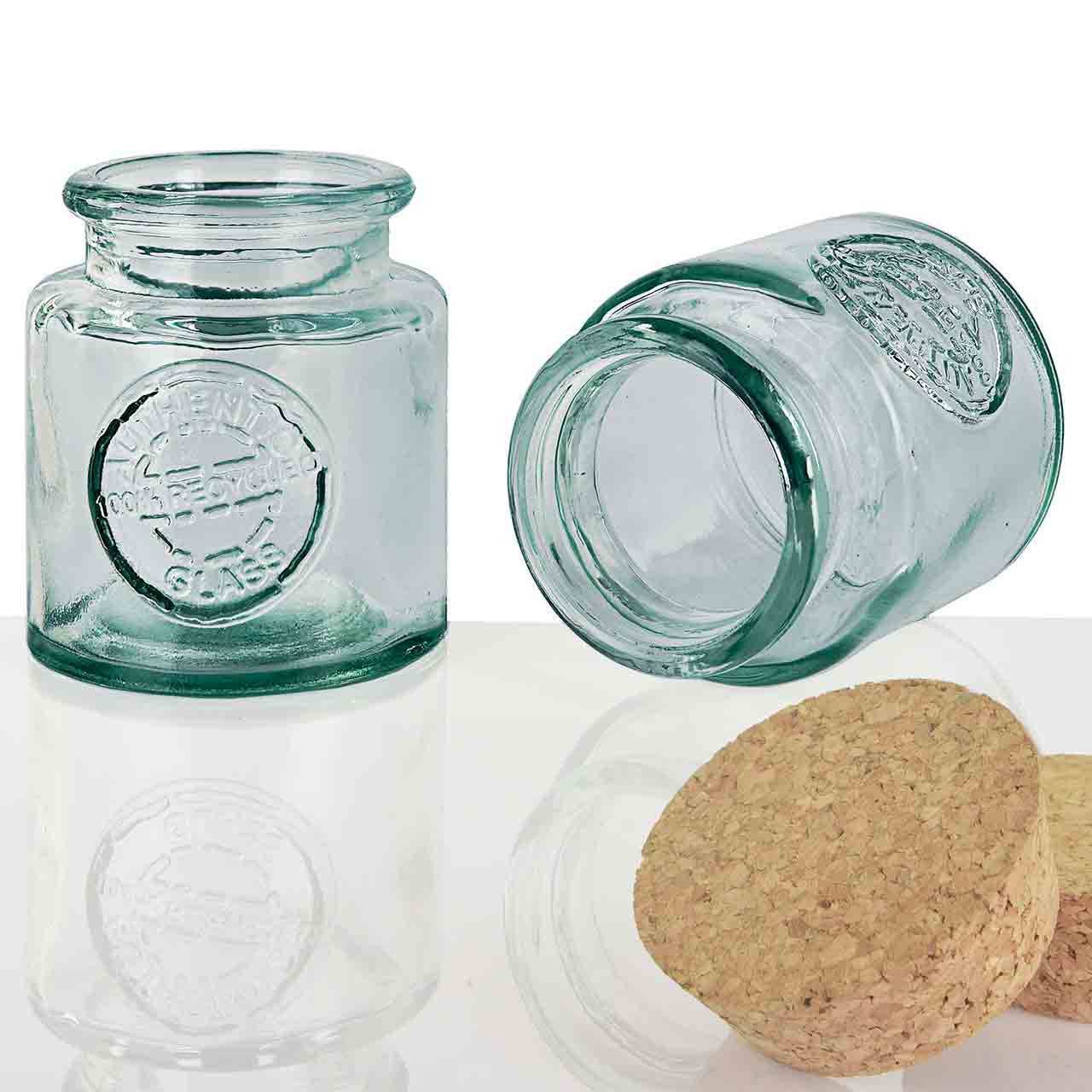 16 Oz. Authentic Jar Recycled Glass With Cork