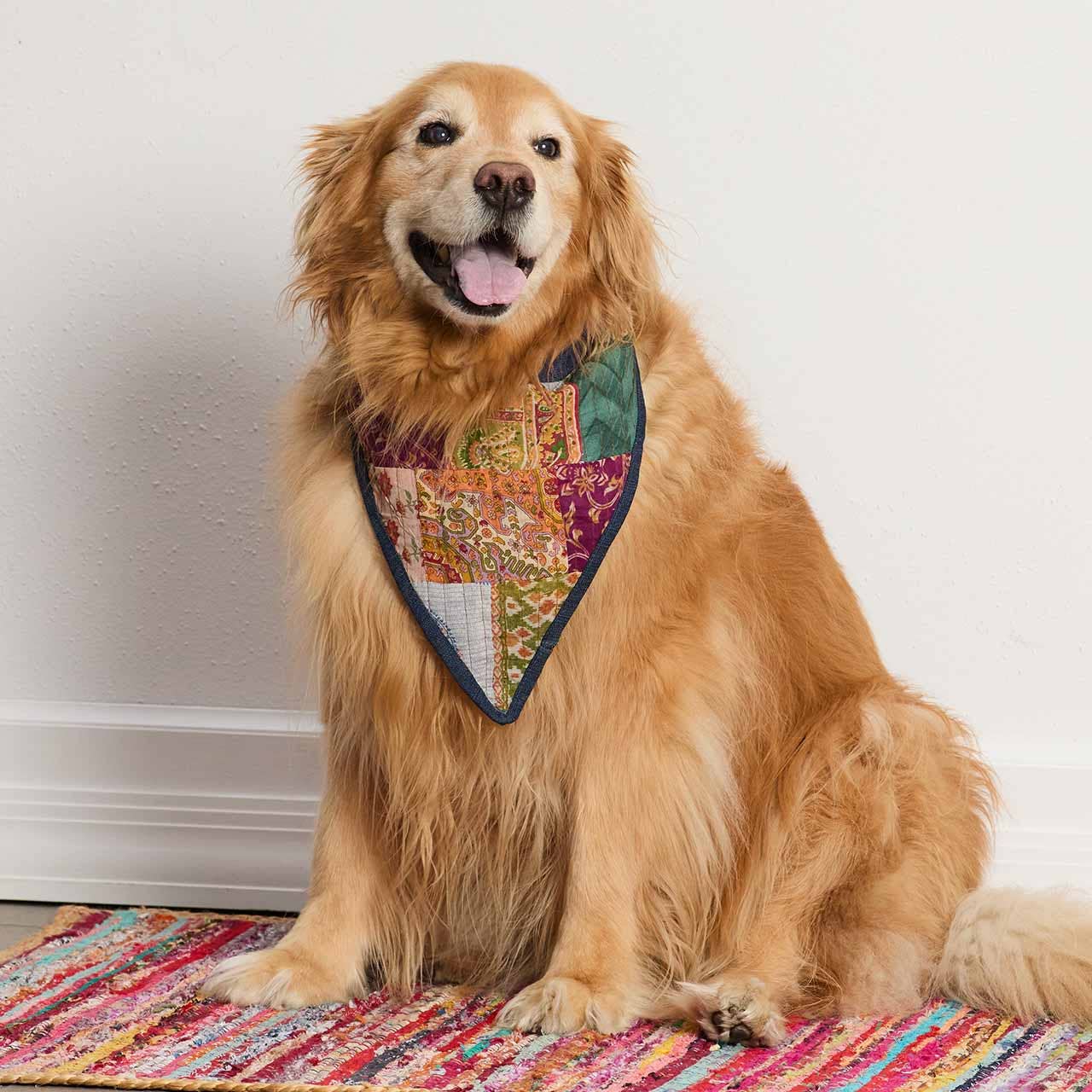 Large Upcycled Sari Pet Bandana