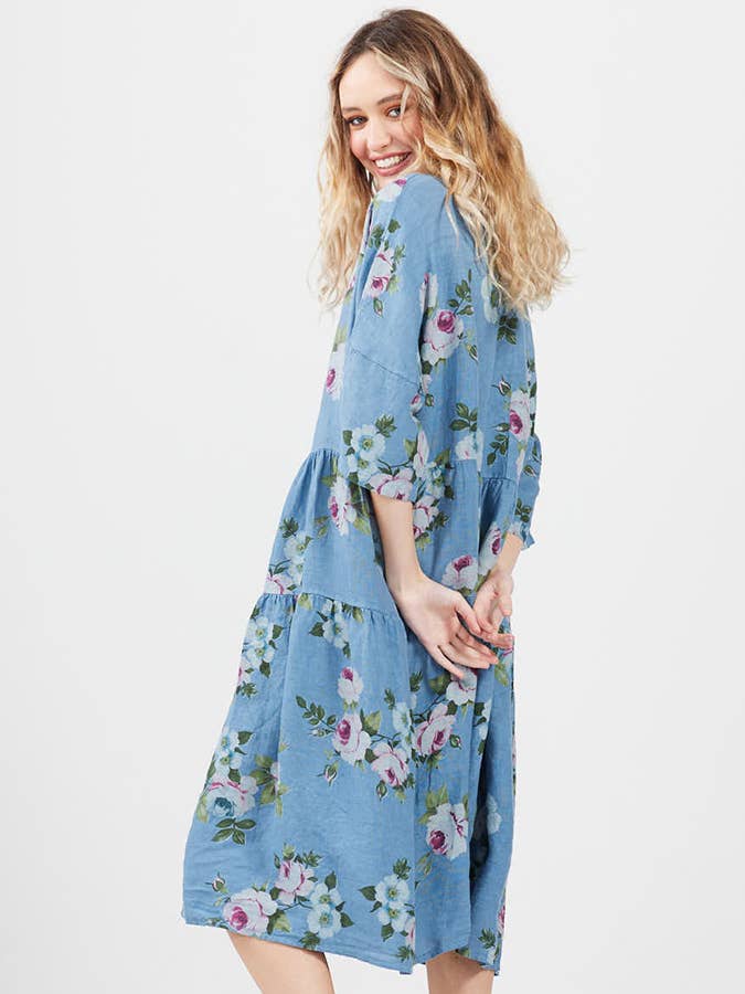 WOMEN'S - AUDREY FLORAL LINEN DRESS