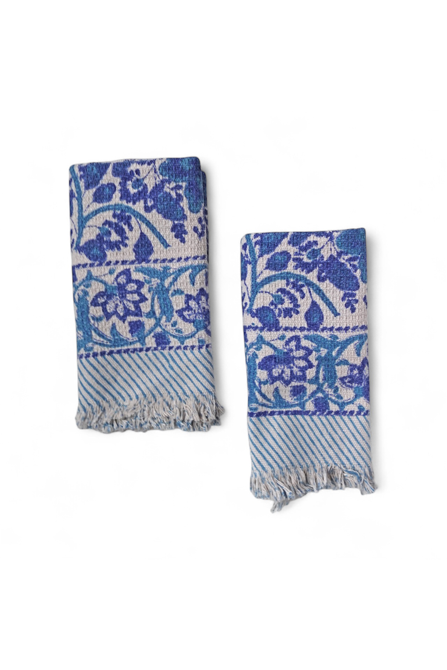 Athena Block Printed Khadi Hand Towels (set of 2)