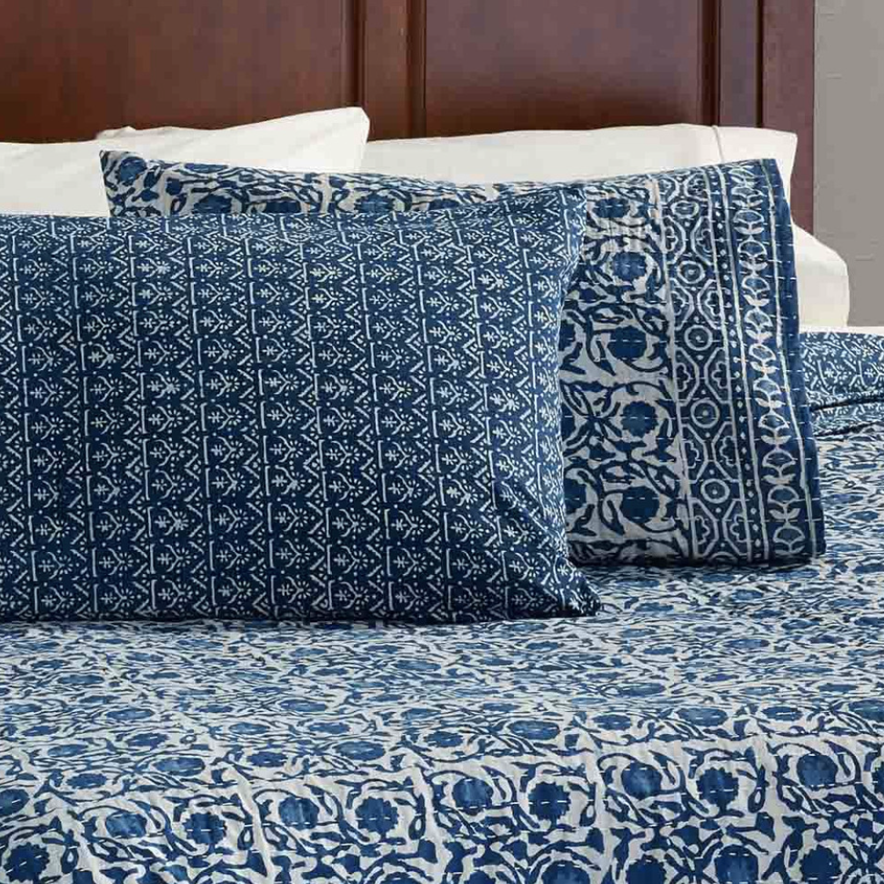 Floral Dabu Cotton Bedding