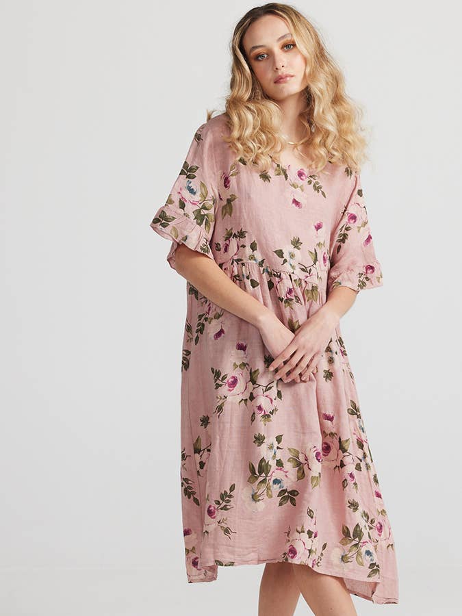 WOMEN'S - AUDREY FLORAL LINEN DRESS