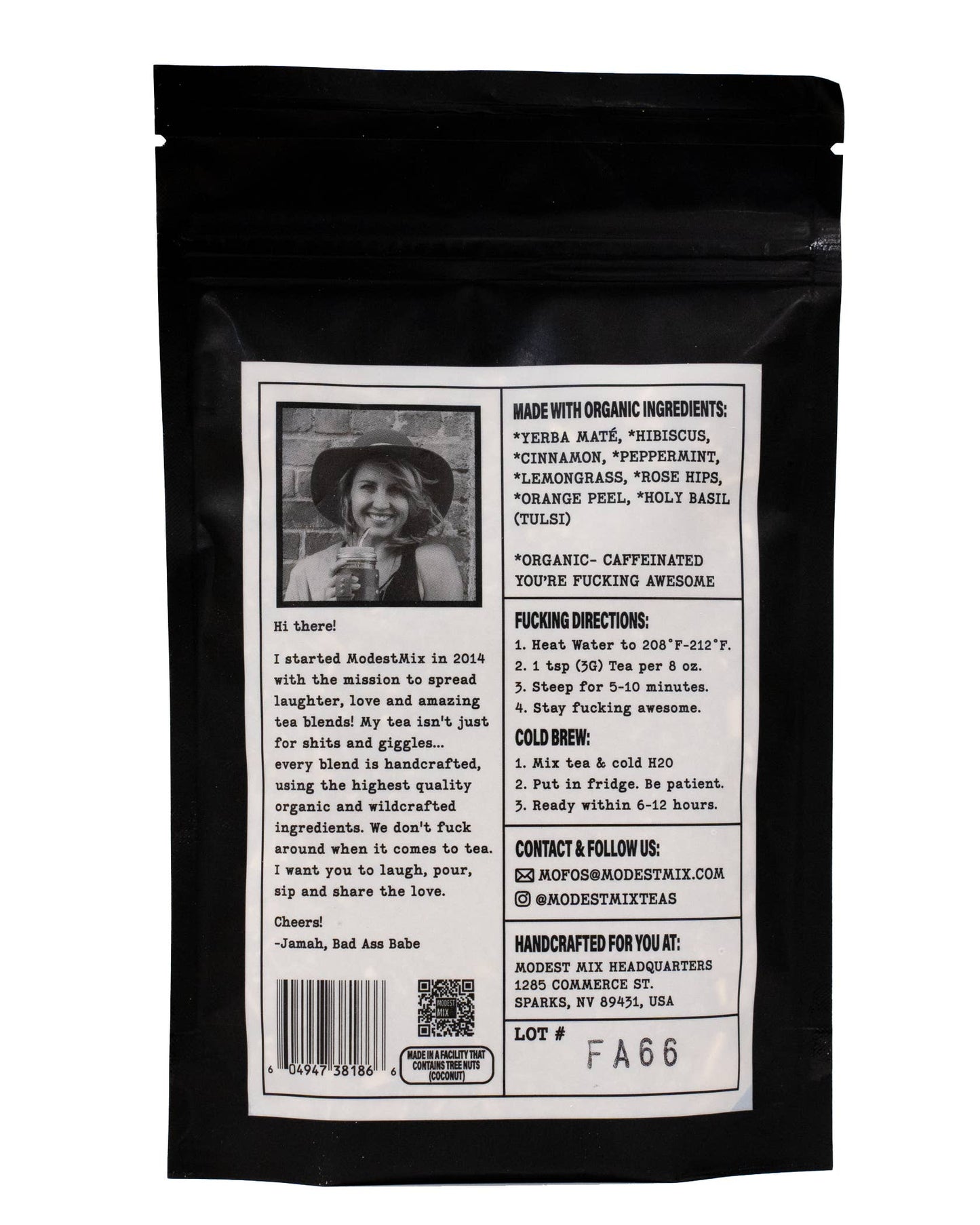 You're Fucking Awesome: refreshing caffeinated loose leaf tea blend