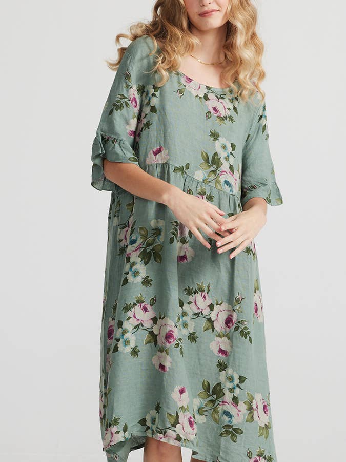 WOMEN'S - AUDREY FLORAL LINEN DRESS