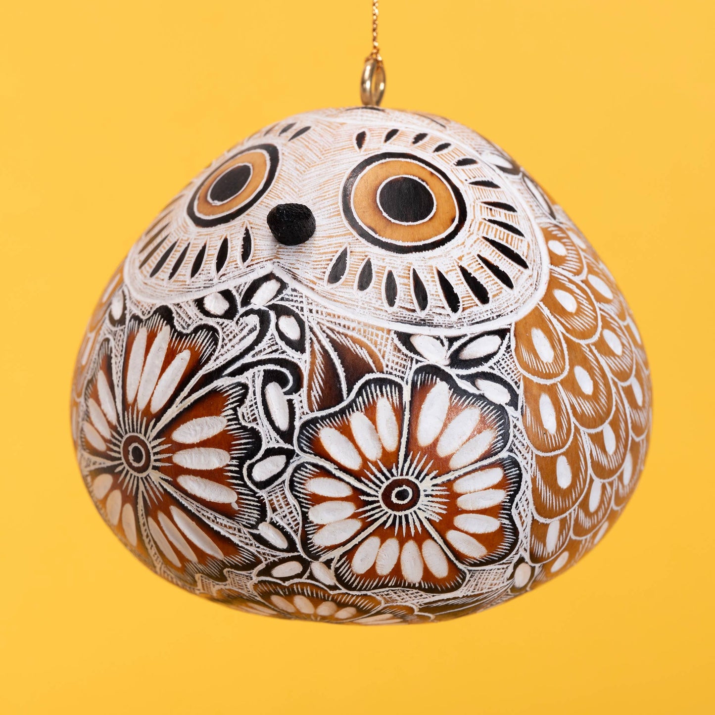 Snowy Owl - Gourd Ornament -