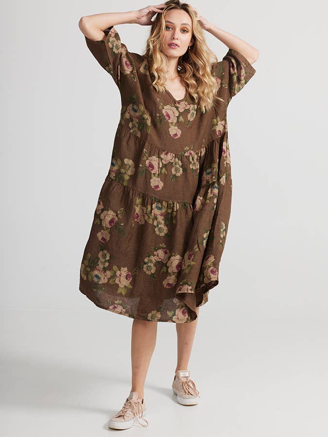 WOMEN'S - AUDREY FLORAL LINEN DRESS