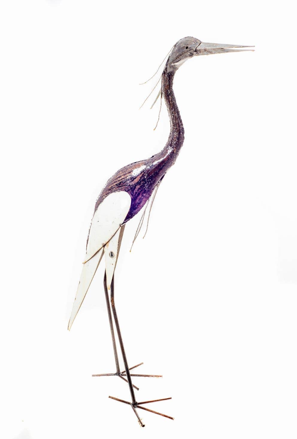 Zimba-Arts METAL WHITE HERON LARGE