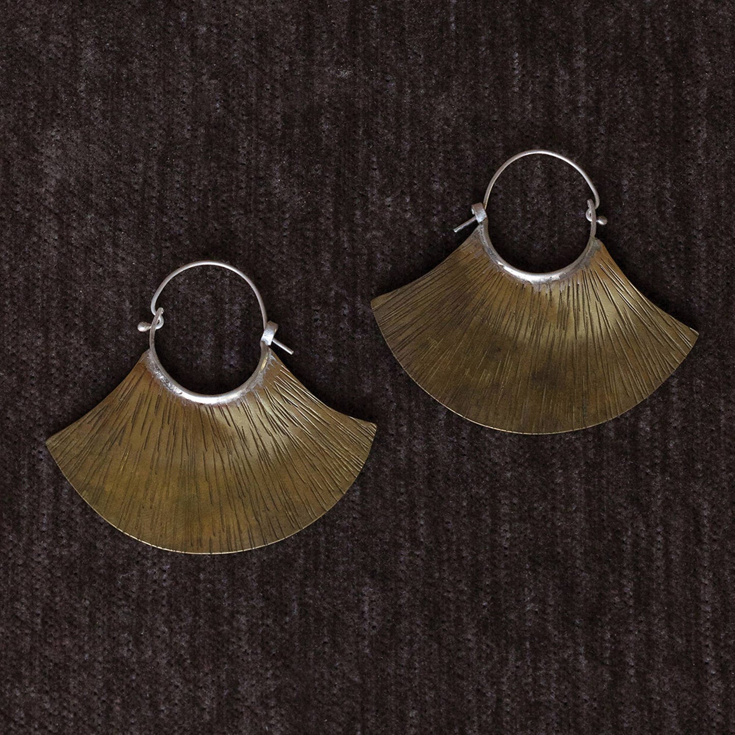 Brass Earrings, Fan