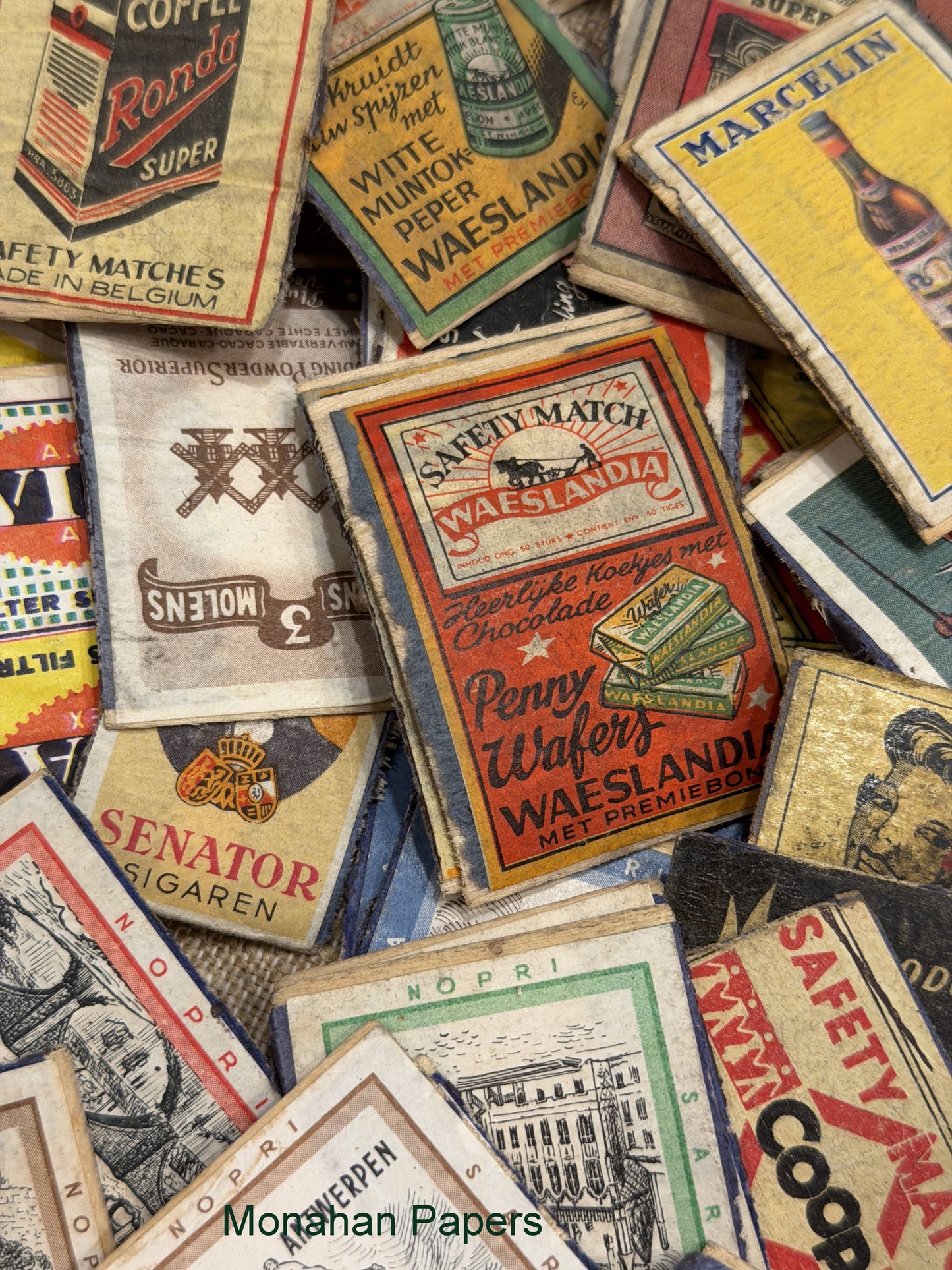 10 Antique and Vintage European Matchbox Labels