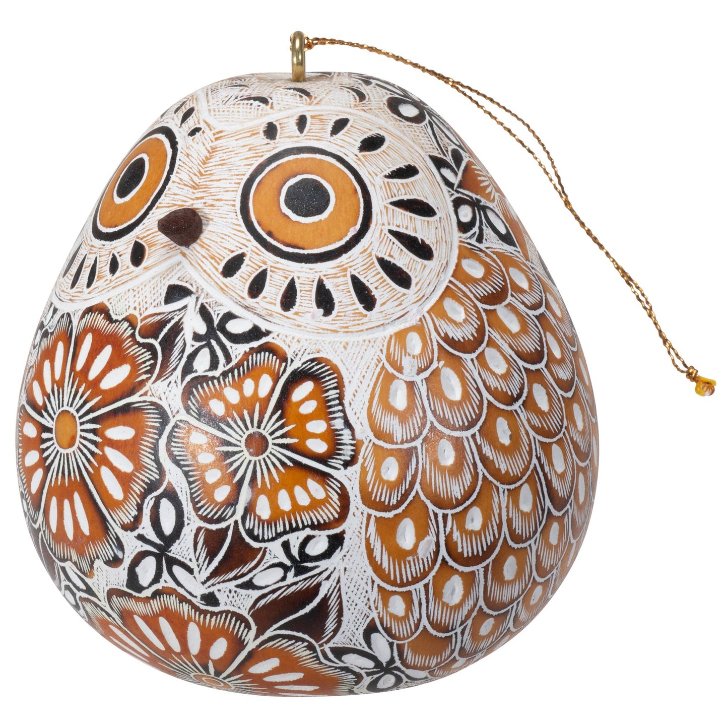 Snowy Owl - Gourd Ornament -