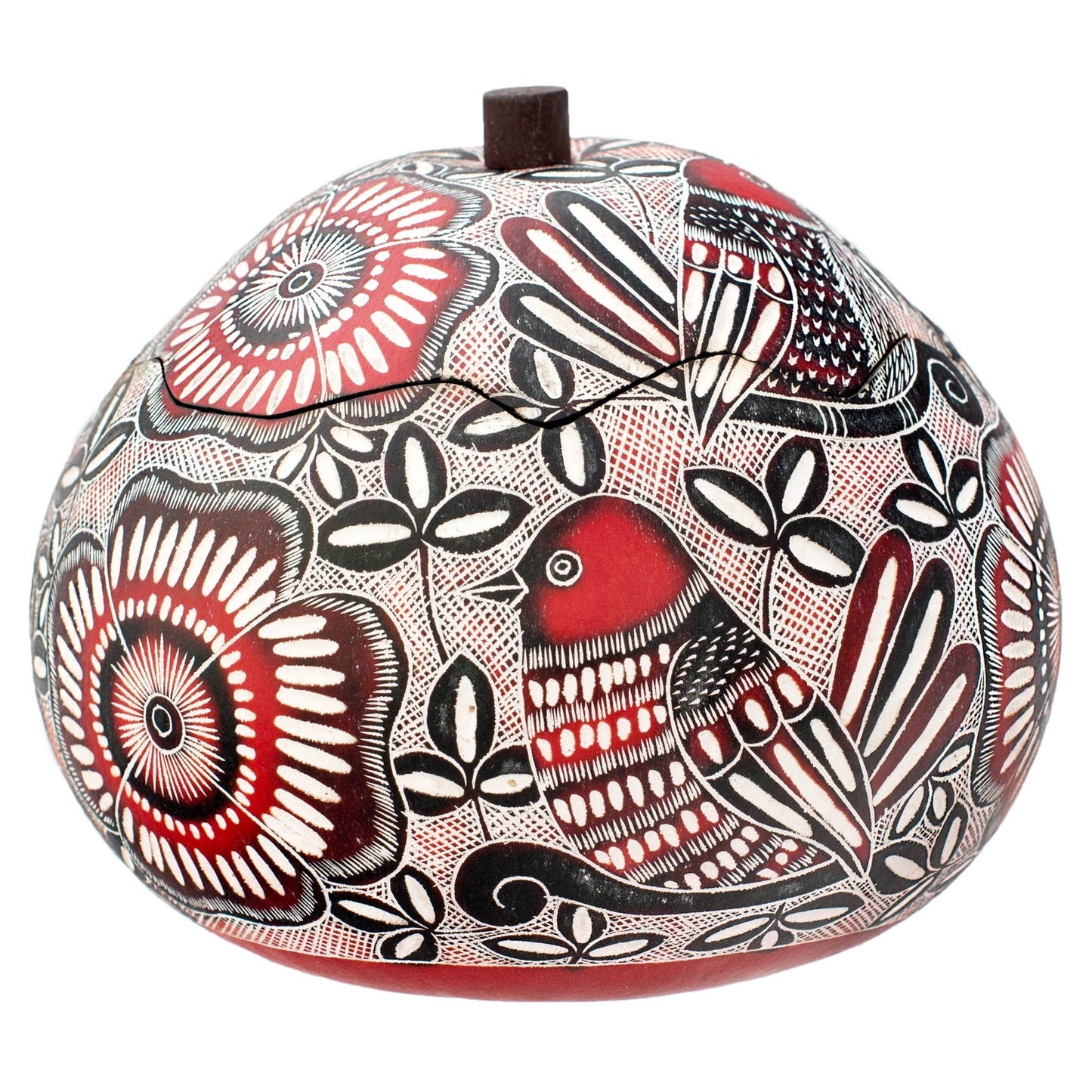 Lace Birds - Medium Gourd Box - - Jewelry Gift Box