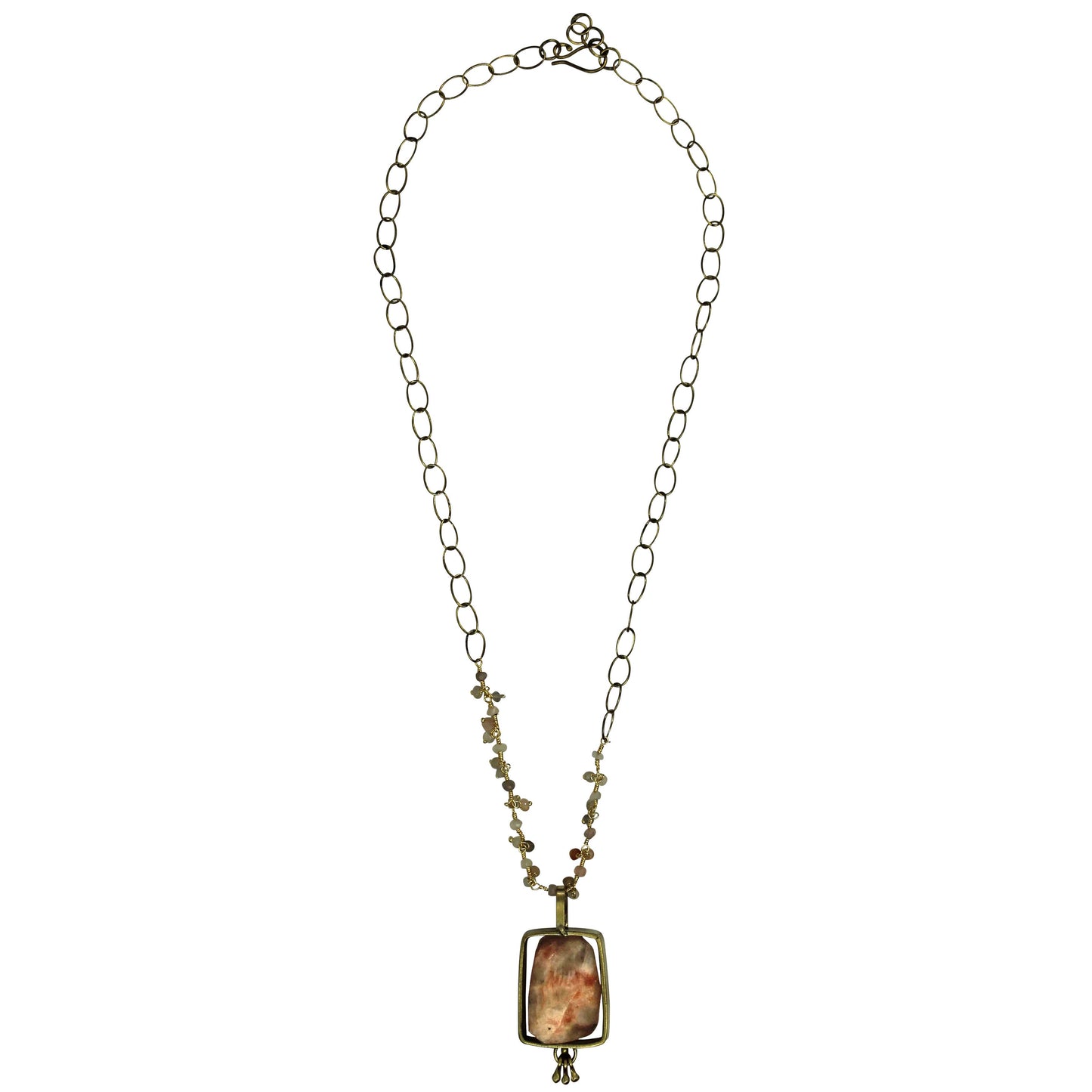 Necklace, Brass, Sunstone