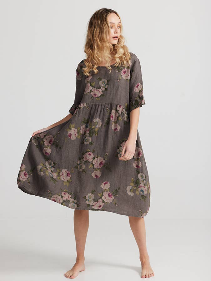 WOMEN'S - AUDREY FLORAL LINEN DRESS