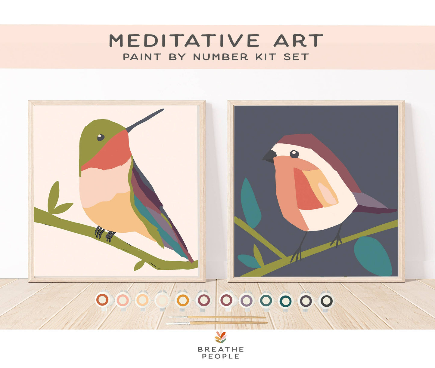 Zen Balance with Birds Meditative Art Paint by Number Kit