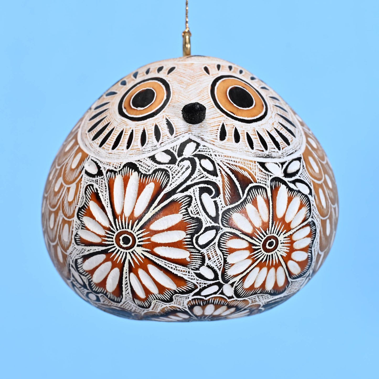 Snowy Owl - Gourd Ornament -