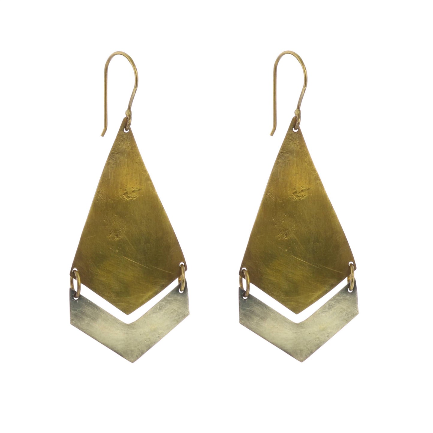Orion Earrings, Arrow - Brass & Silver
