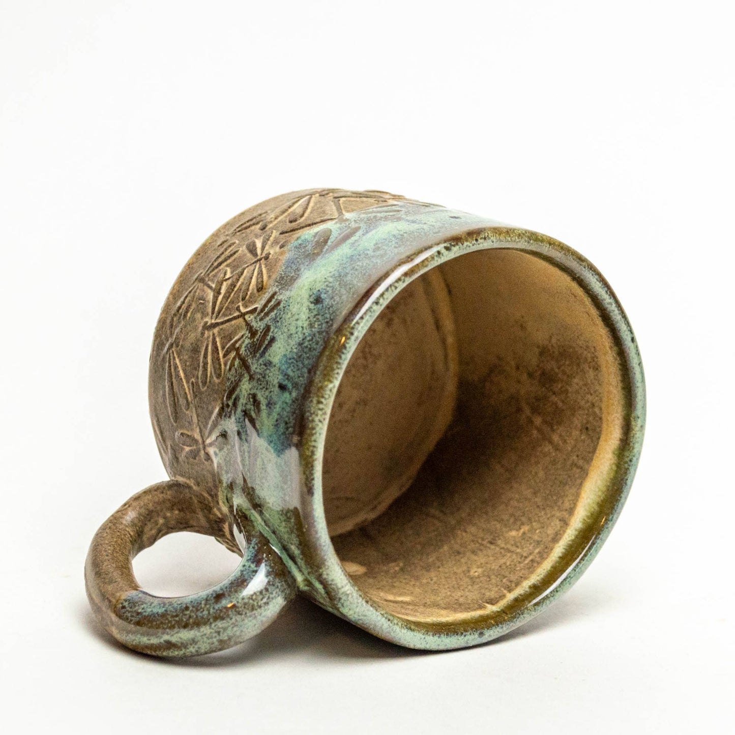 Green Dragonfly Handmade Mug