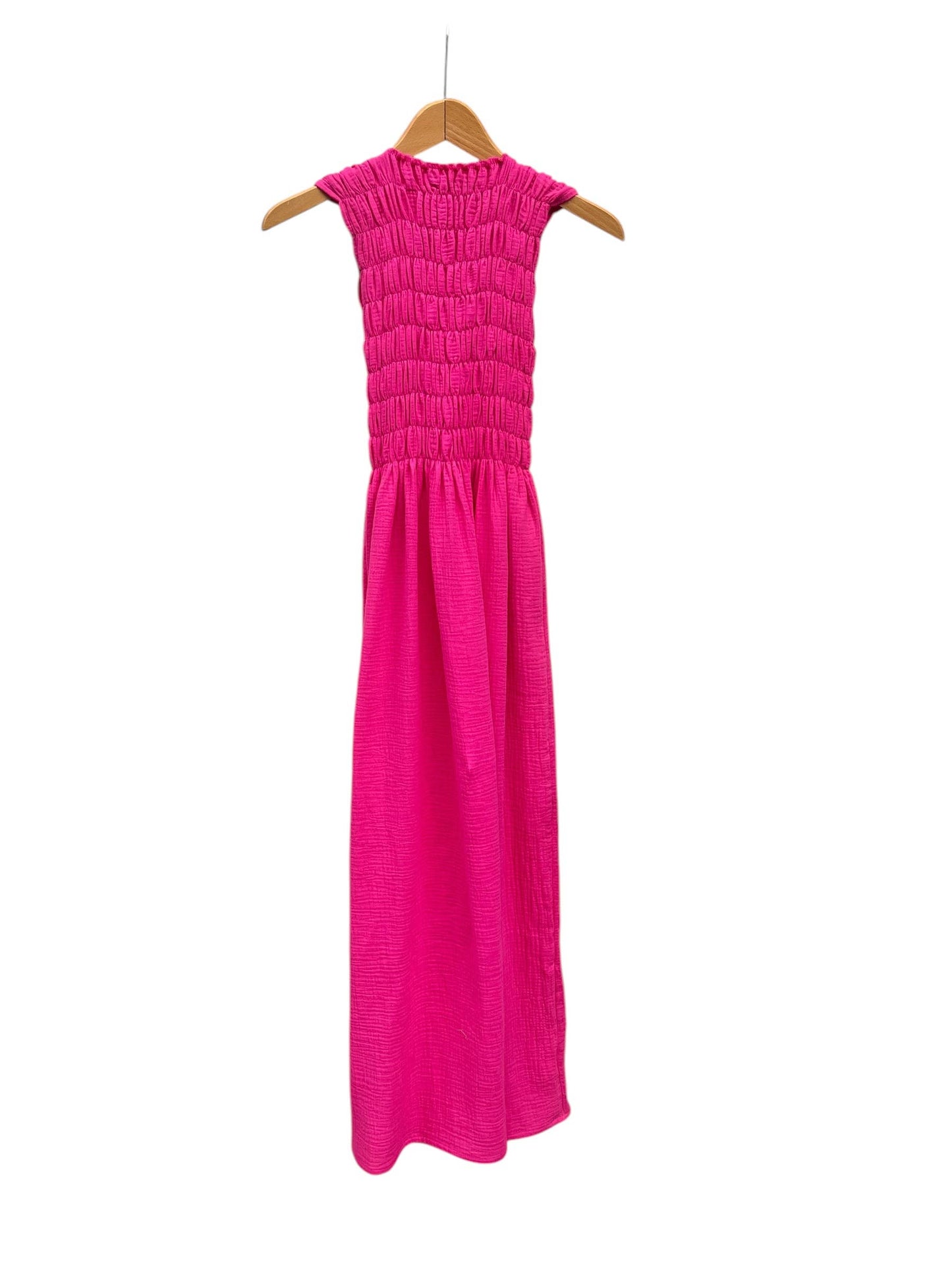 735 ALBER Gathered dress in organic cotton muslin