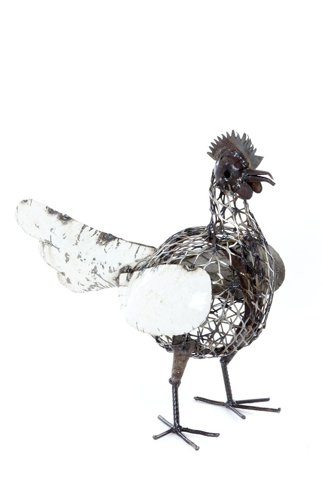 Recycled Metal Mesh Mother Hen Sculpture