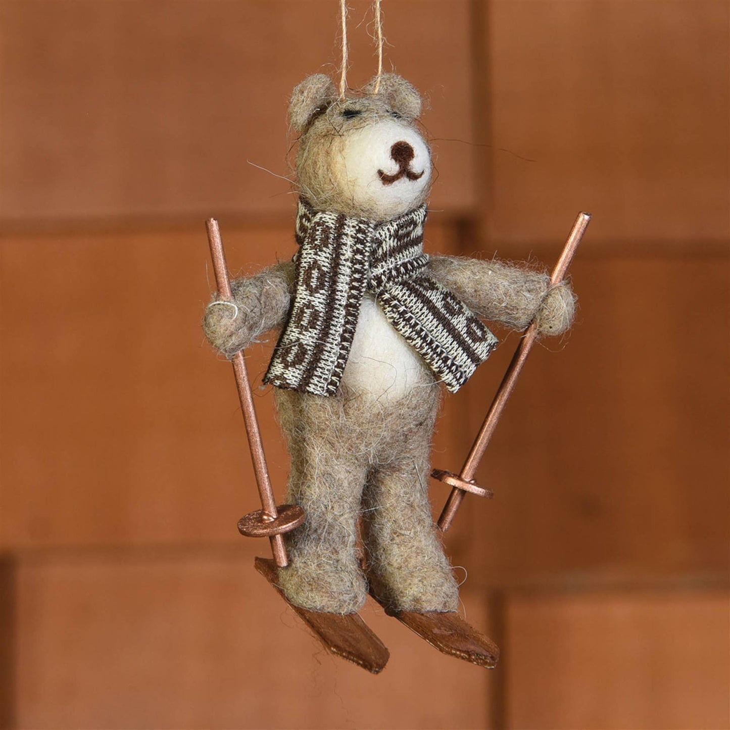 Felt Bear on Skis